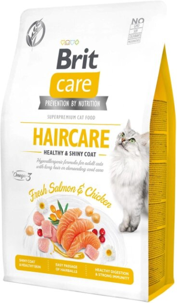 Сухий корм для котів Brit Care Cat GF Haircare Healthy & Shiny Coat 2 кг