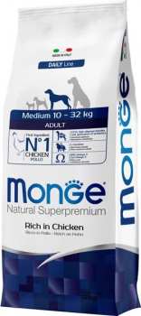 Сухий корм для собак Monge Dog Medium Adult Курка з рисом Сухий корм для собак Monge Dog Medium Adult Курка з рисом
